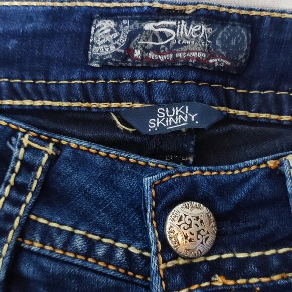 Silver Jeans Suki Skinny women's size 29/29 dark wash blue colour straight leg - Picture 6 of 15